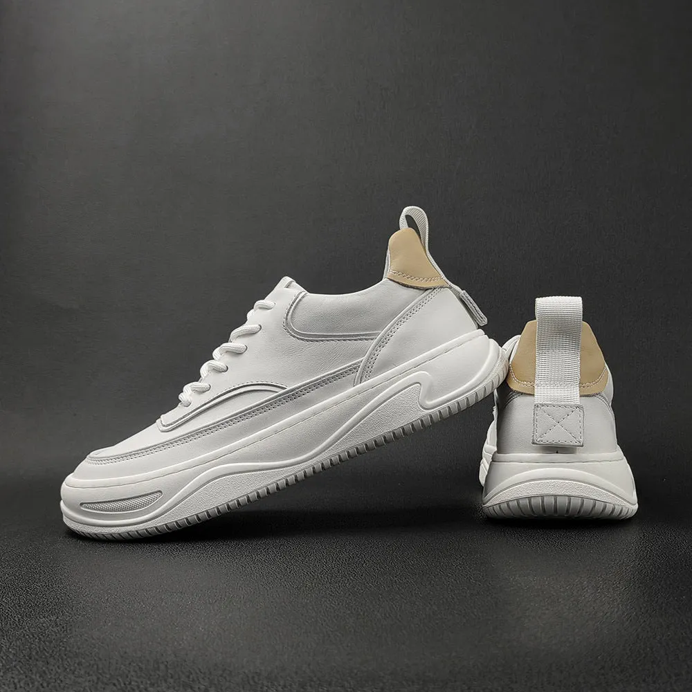 Men Minimalist Patchwork Leather Flat Casual Shoes