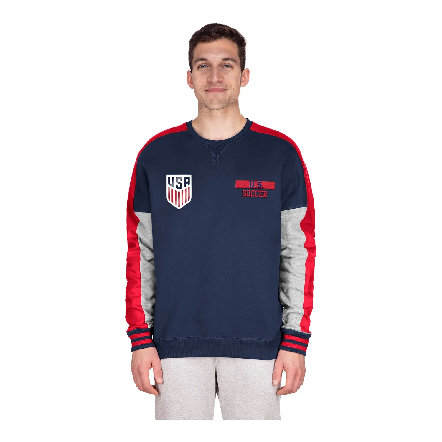 Men's New Era USMNT Navy Split Crewneck