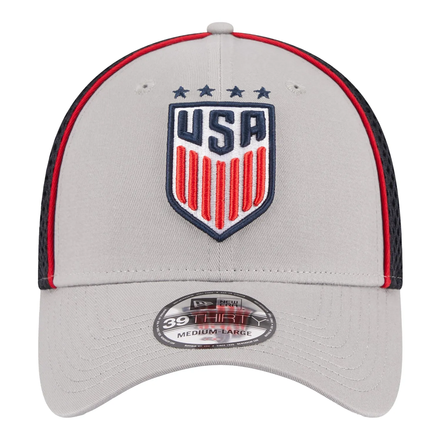 Men's New Era USWNT 39Thirty Grey Mesh Hat