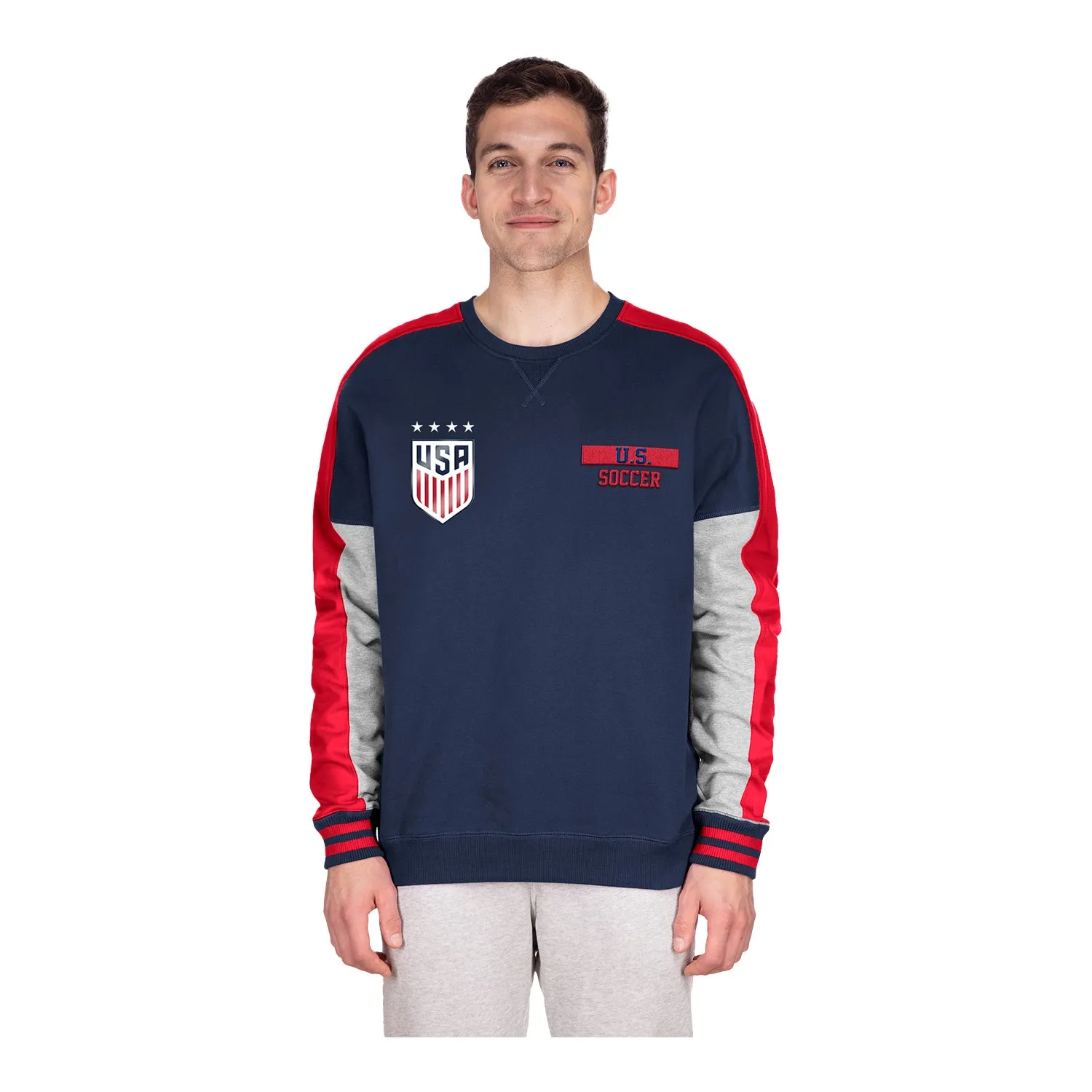 Men's New Era USWNT Navy Split Crewneck