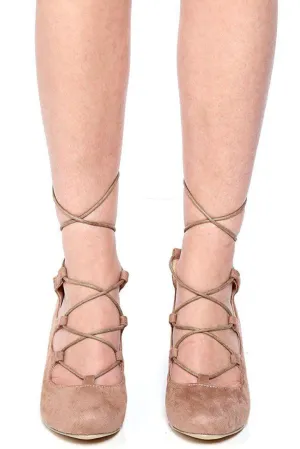 Mocha Lace Up Wedge