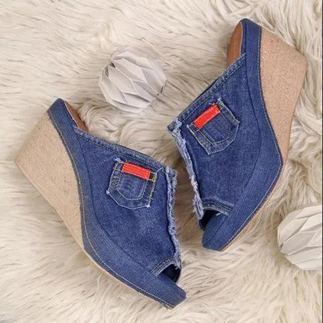 New Arrival 2020 Women's Sandals Women Summer Fashion Leisure Fish Mouth Sandals Thick Bottom Slippers Wedges Shoes Women
