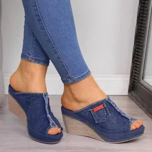 New Arrival 2020 Women's Sandals Women Summer Fashion Leisure Fish Mouth Sandals Thick Bottom Slippers Wedges Shoes Women