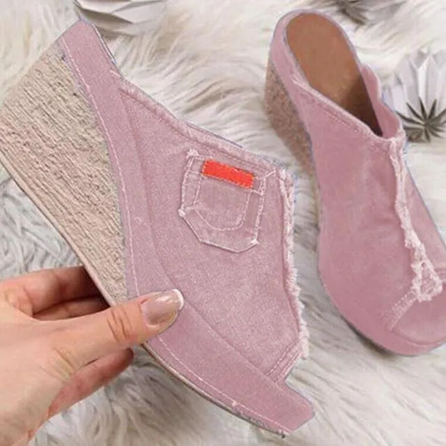 New Arrival 2020 Women's Sandals Women Summer Fashion Leisure Fish Mouth Sandals Thick Bottom Slippers Wedges Shoes Women