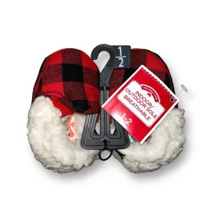 NEW! Baby Boy Holiday Time Red & Black Plaid Slippers