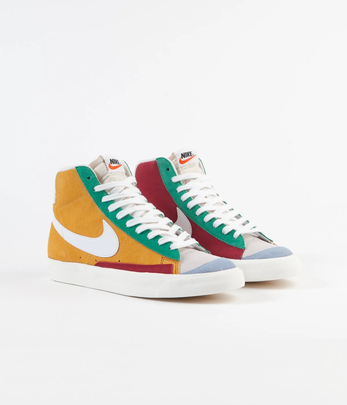 Nike Blazer Mid '77 Vintage Suede Shoes - Noble Red / Kinetic Green - Jade Aura