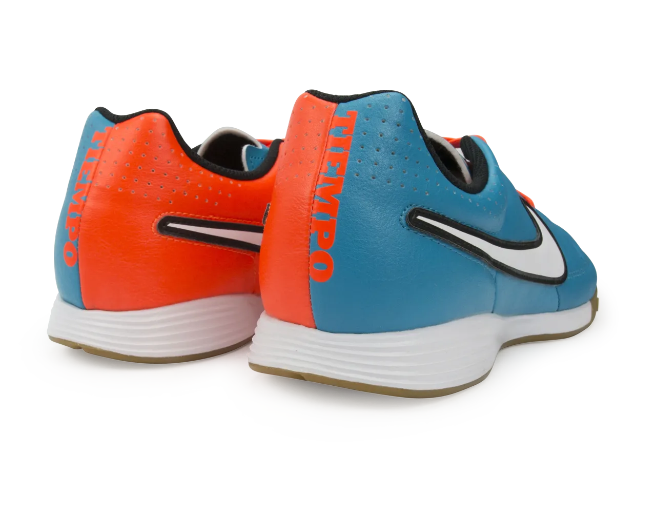 Nike Men's Tiempo Genio Leather Indoor Soccer Shoes Neo Turquoise/White/Hyper Crimson