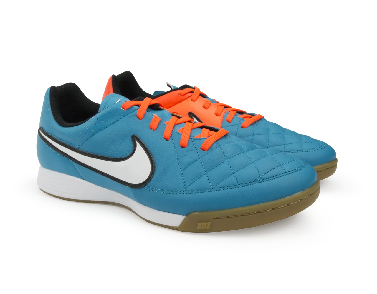 Nike Men's Tiempo Genio Leather Indoor Soccer Shoes Neo Turquoise/White/Hyper Crimson