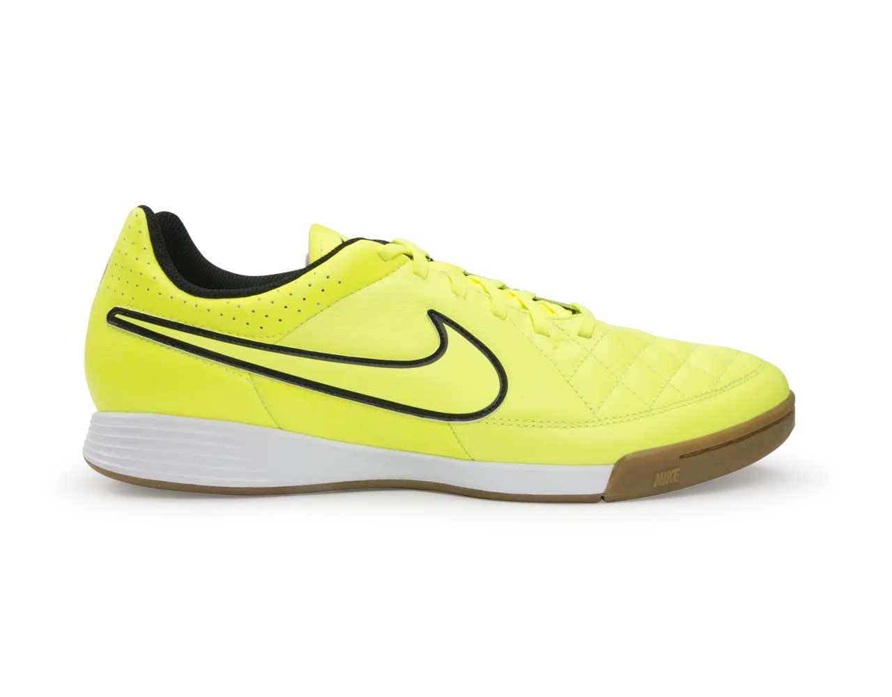 Nike Men's Tiempo Genio Leather Indoor Soccer Shoes Volt/Hyper Punch/Black