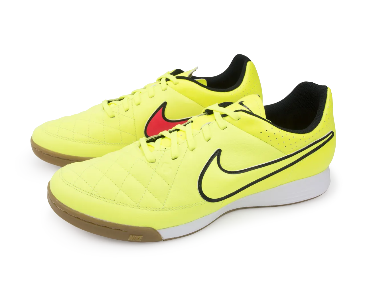 Nike Men's Tiempo Genio Leather Indoor Soccer Shoes Volt/Hyper Punch/Black