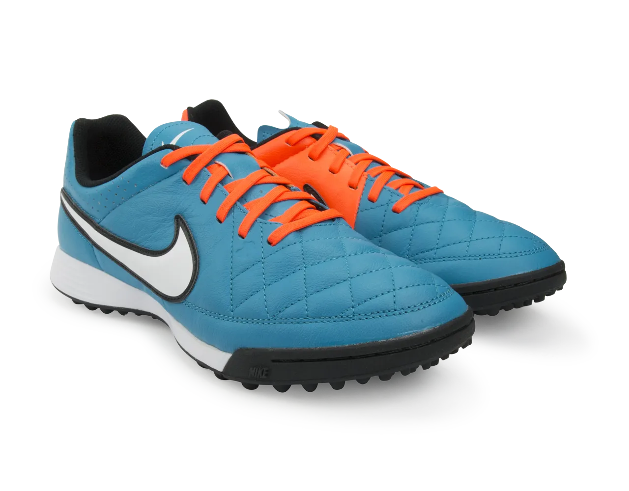 Nike Men's Tiempo Genio Leather Turf Soccer Shoes Neo Turquoise/White/Hyper Crimson