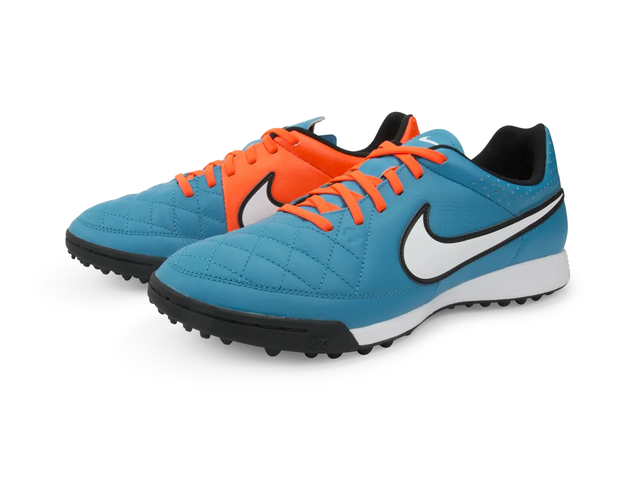Nike Men's Tiempo Genio Leather Turf Soccer Shoes Neo Turquoise/White/Hyper Crimson