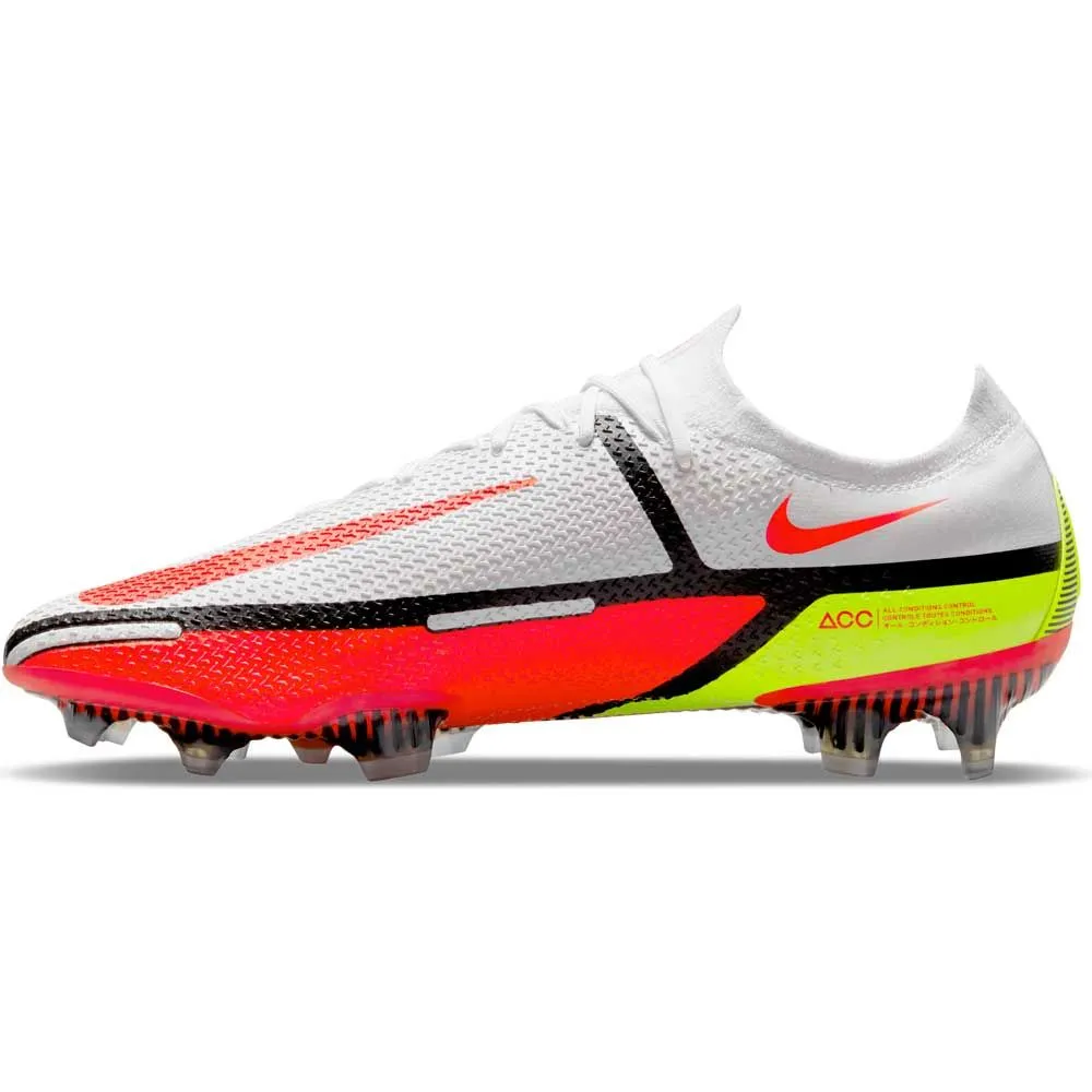 Nike Phantom GT2 Elite FG Firm Ground Football Boots White/Bright Crimson/Volt