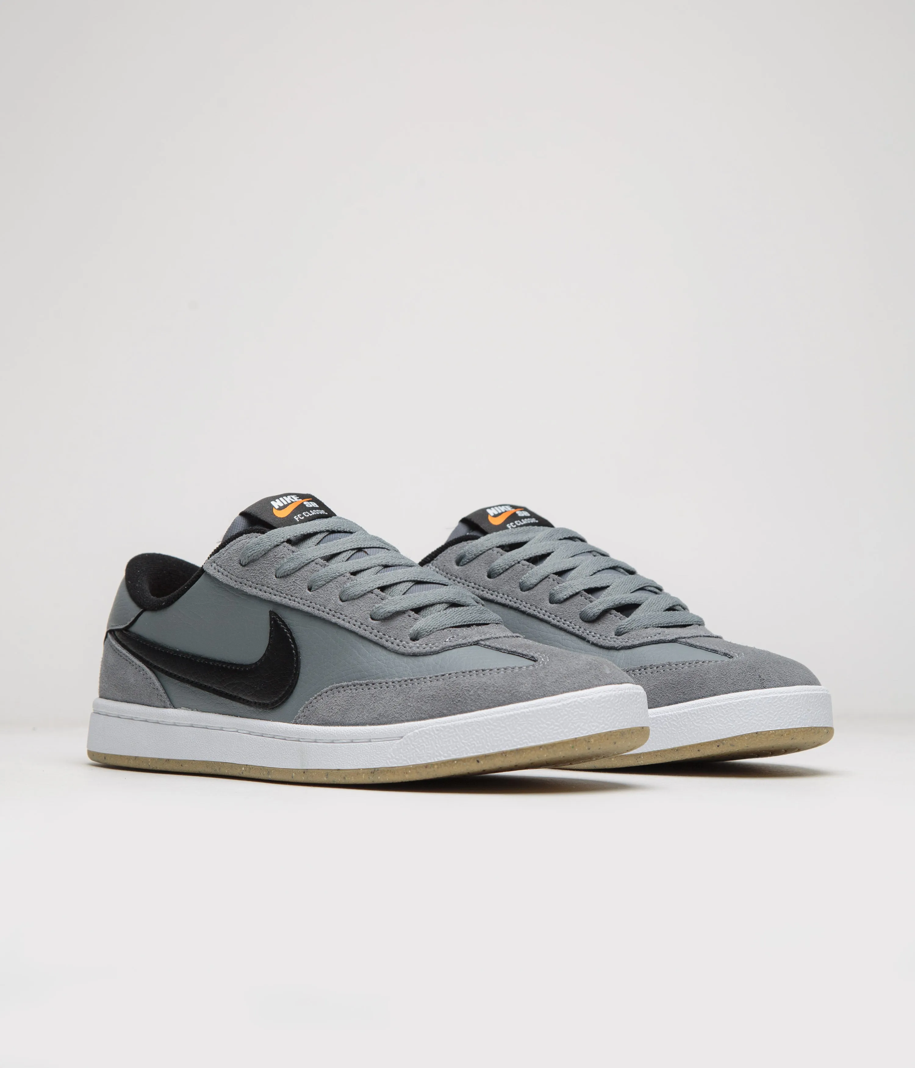 Nike SB FC Classic Shoes - Cool Grey / Black - White - Vivid Orange
