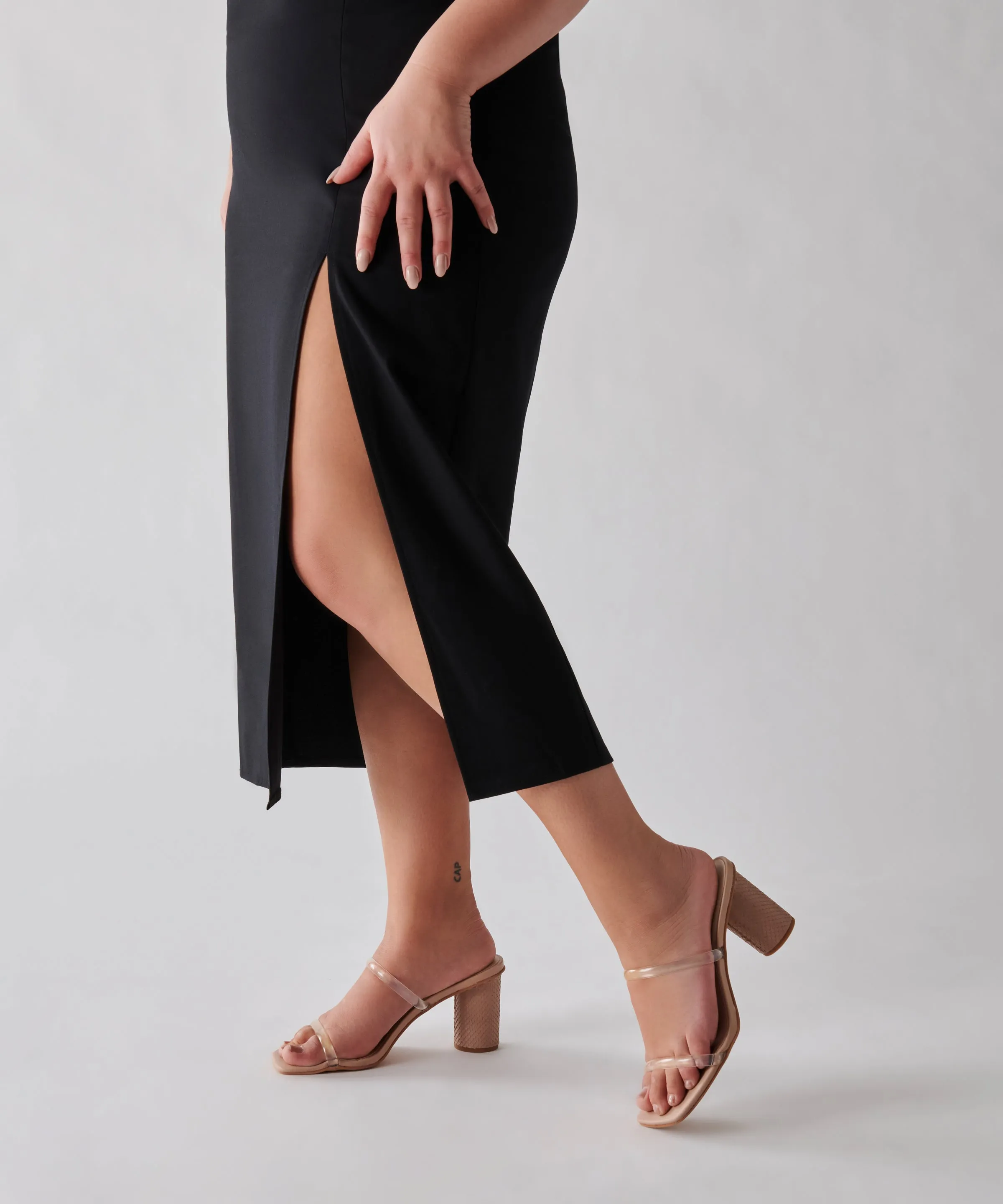NOLES WIDE HEELS NUDE CRYSTAL