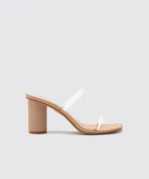 NOLES WIDE HEELS NUDE CRYSTAL