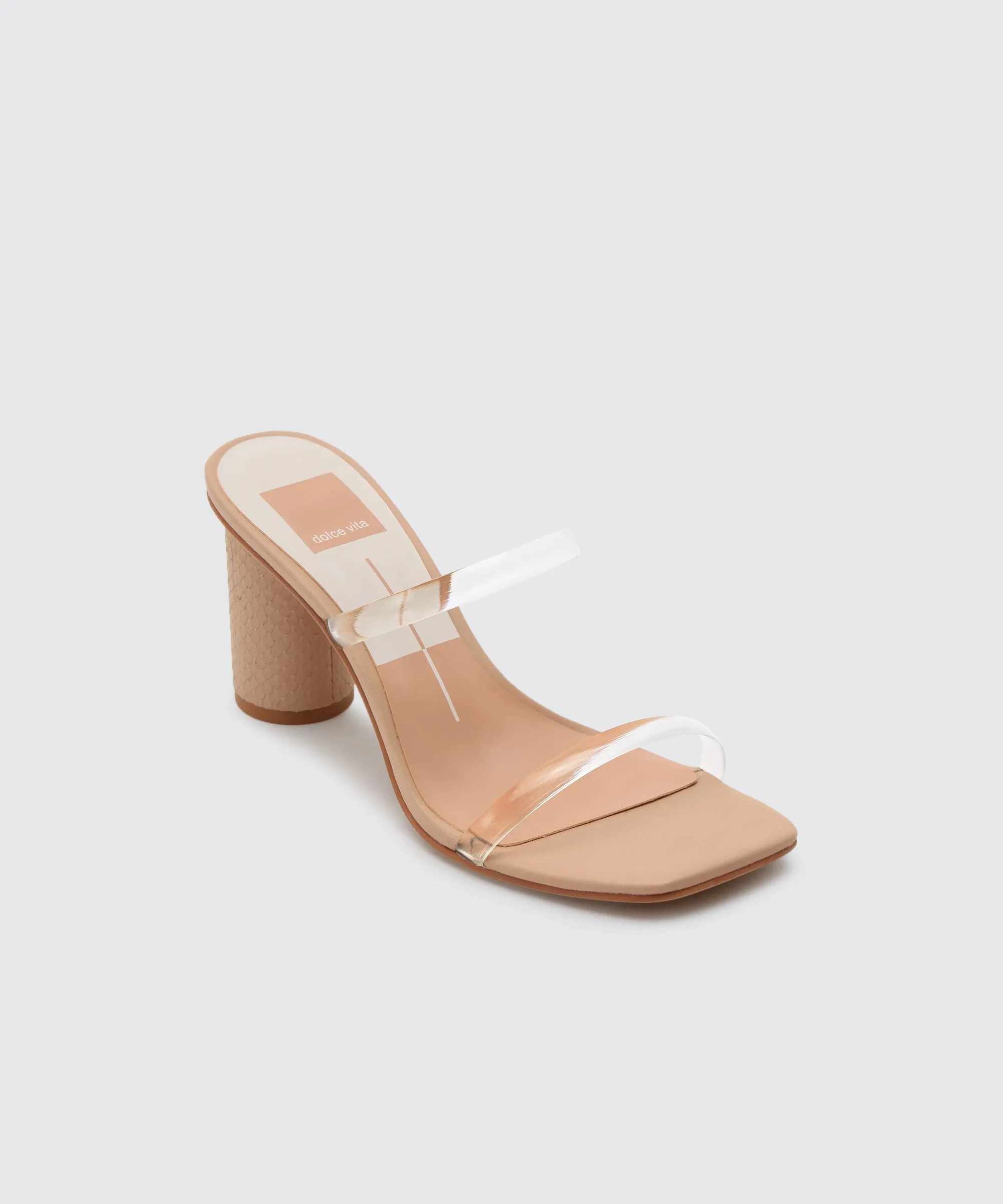NOLES WIDE HEELS NUDE CRYSTAL