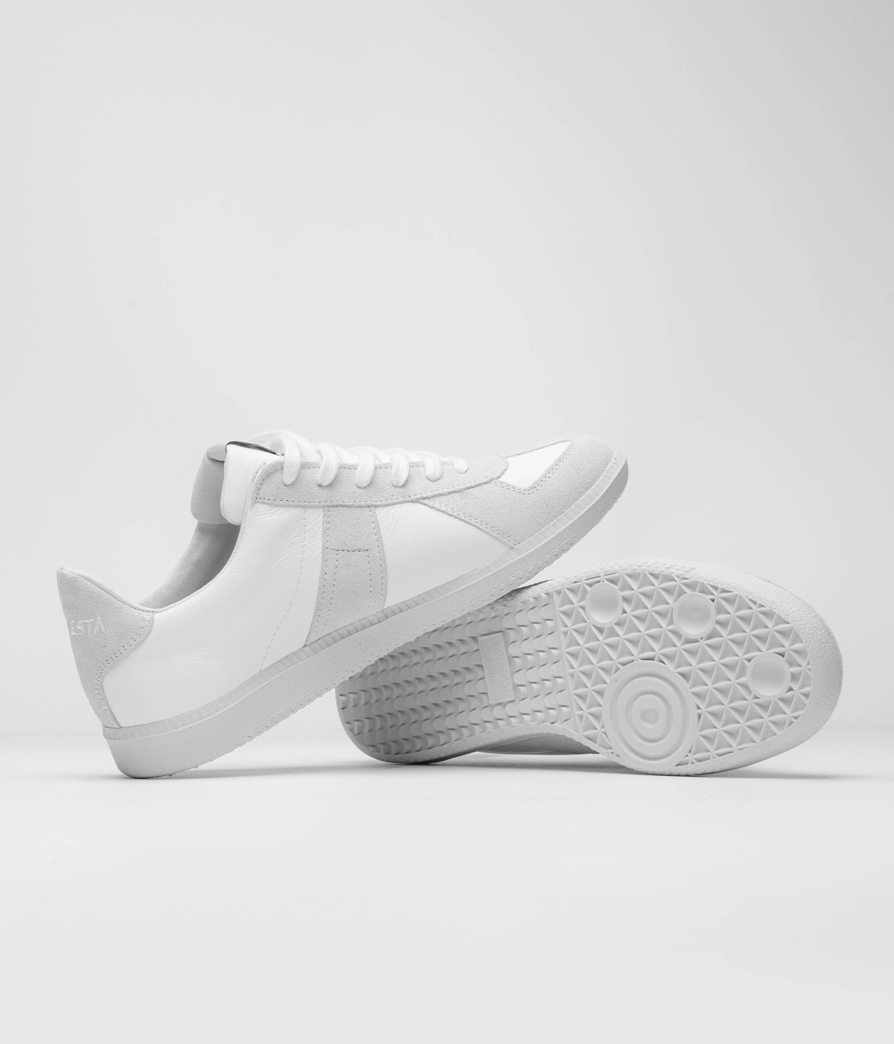 Novesta All Leather German Army Trainer Shoes - White / Ecru