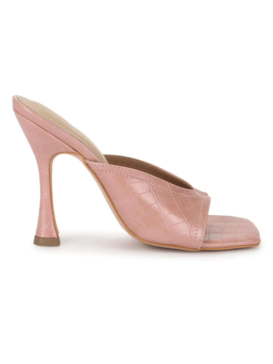 Nude Pink PU High Heel Stiletto Mules (TC-RLST25-NUD)