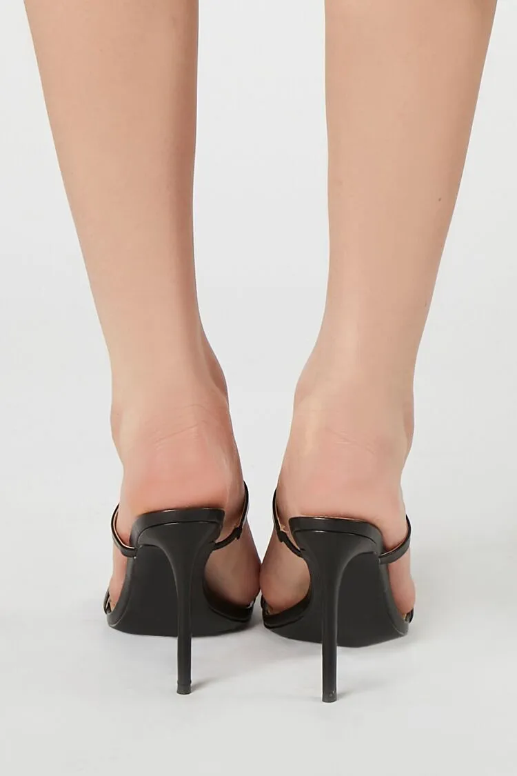 Open-Toe Slip-On Stiletto Heels