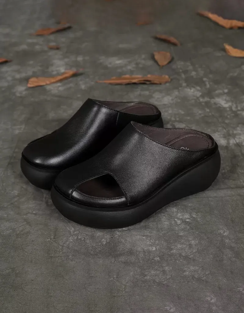 Open Toe Wide Toe Box Wedge Sandals Slippers