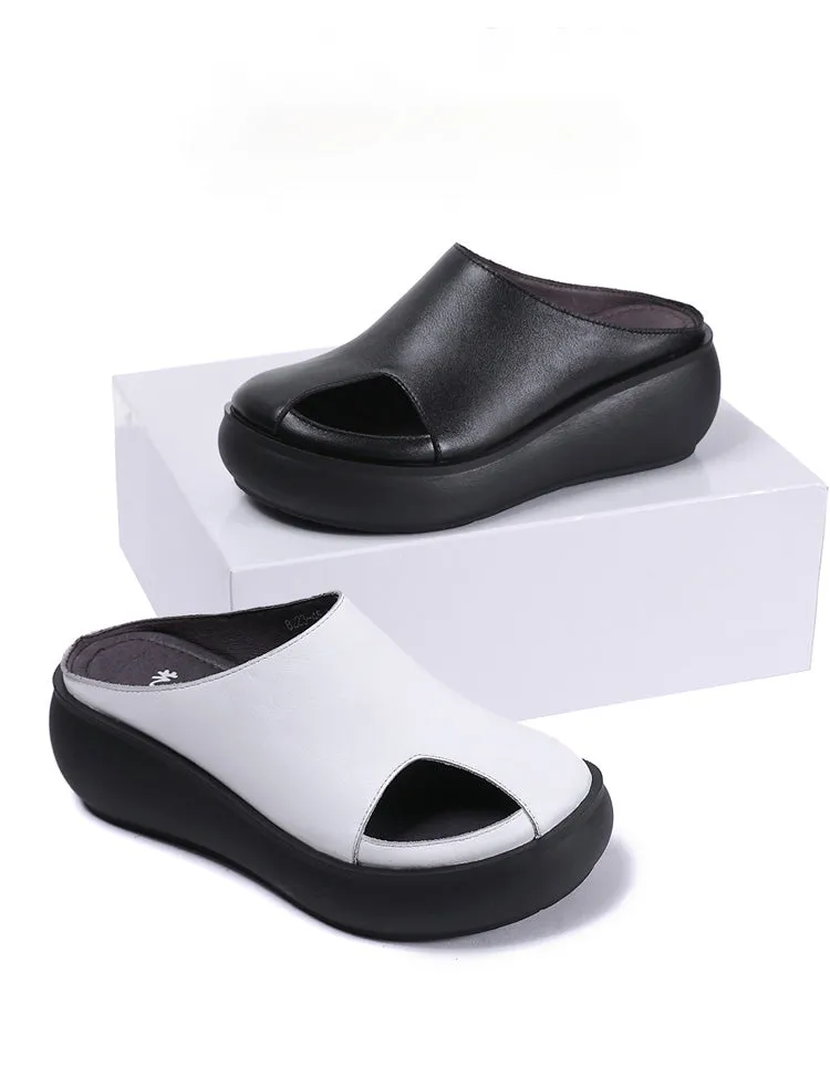 Open Toe Wide Toe Box Wedge Sandals Slippers