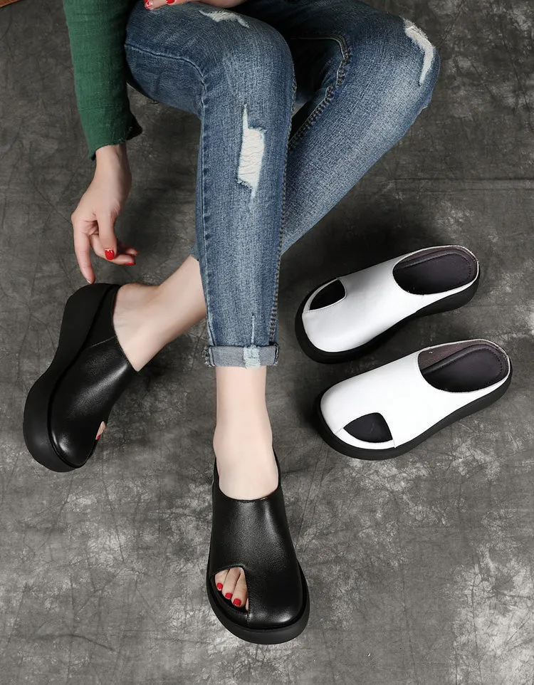 Open Toe Wide Toe Box Wedge Sandals Slippers