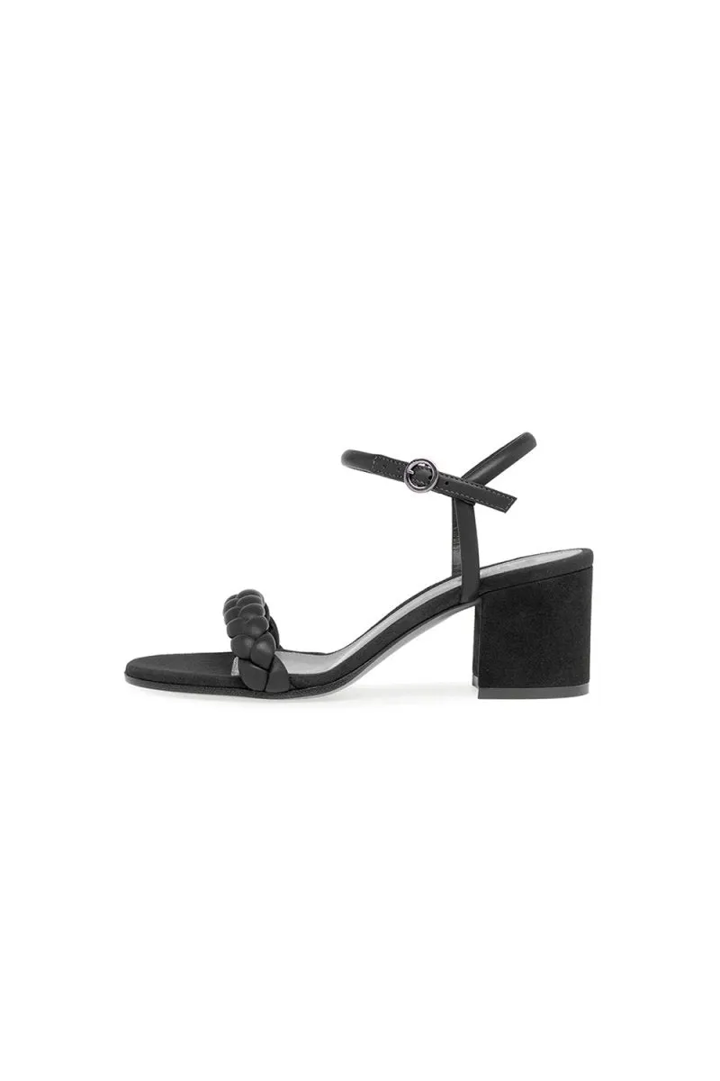 Party Peep Toe Chunky Heel Evening Shoes With Buckle Braided Strap