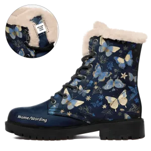 Personalized Butterfly Winter Boots, Custom Cozy and Stylish Ankle Boots for Women