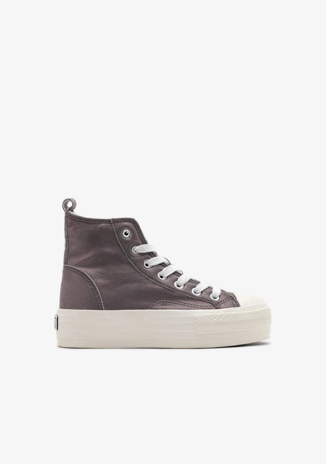 Pewter Shinny High Top Sneakers