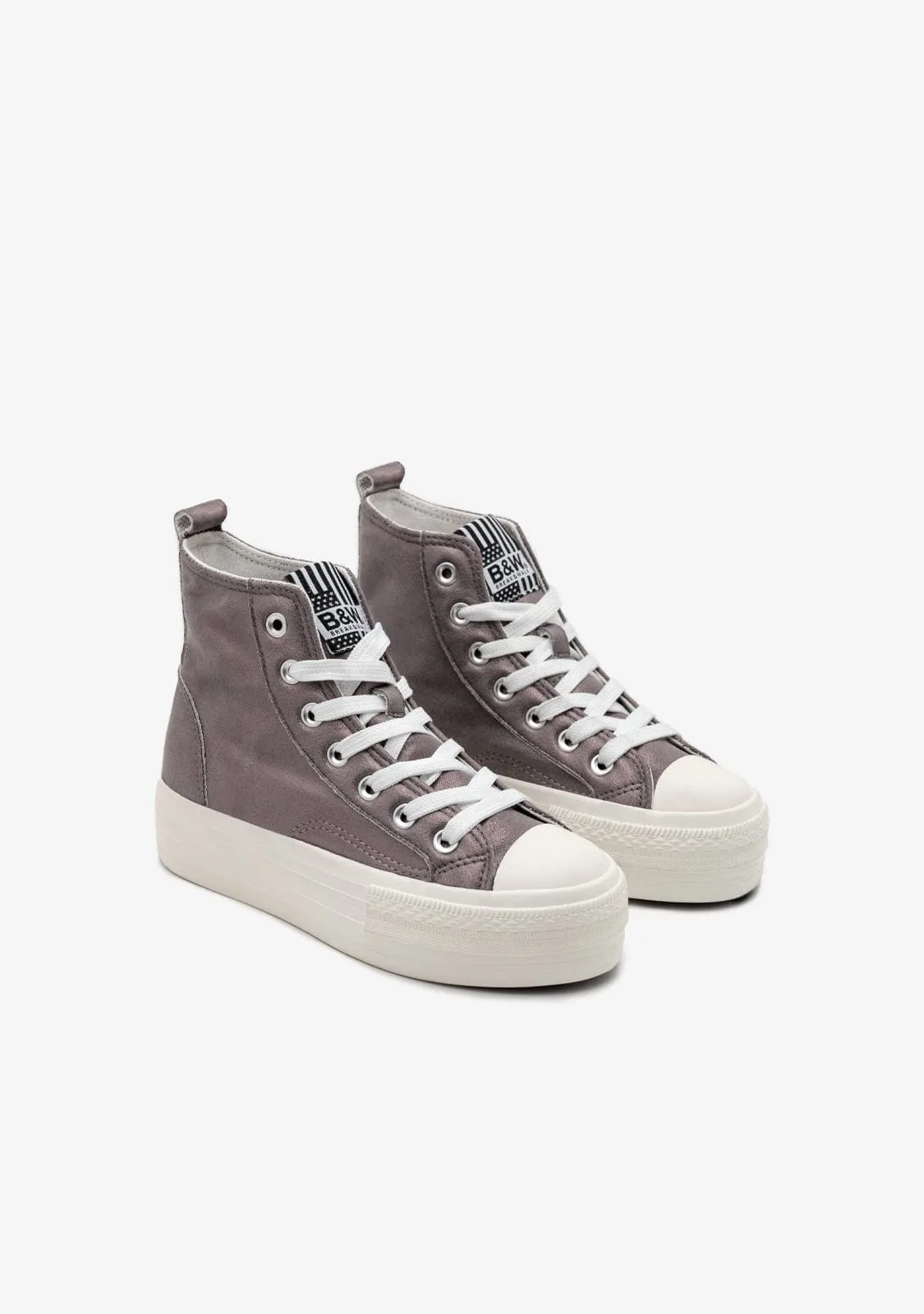 Pewter Shinny High Top Sneakers