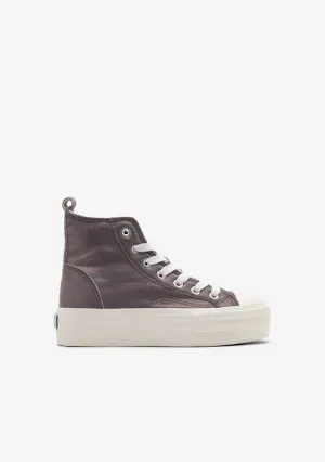 Pewter Shinny High Top Sneakers