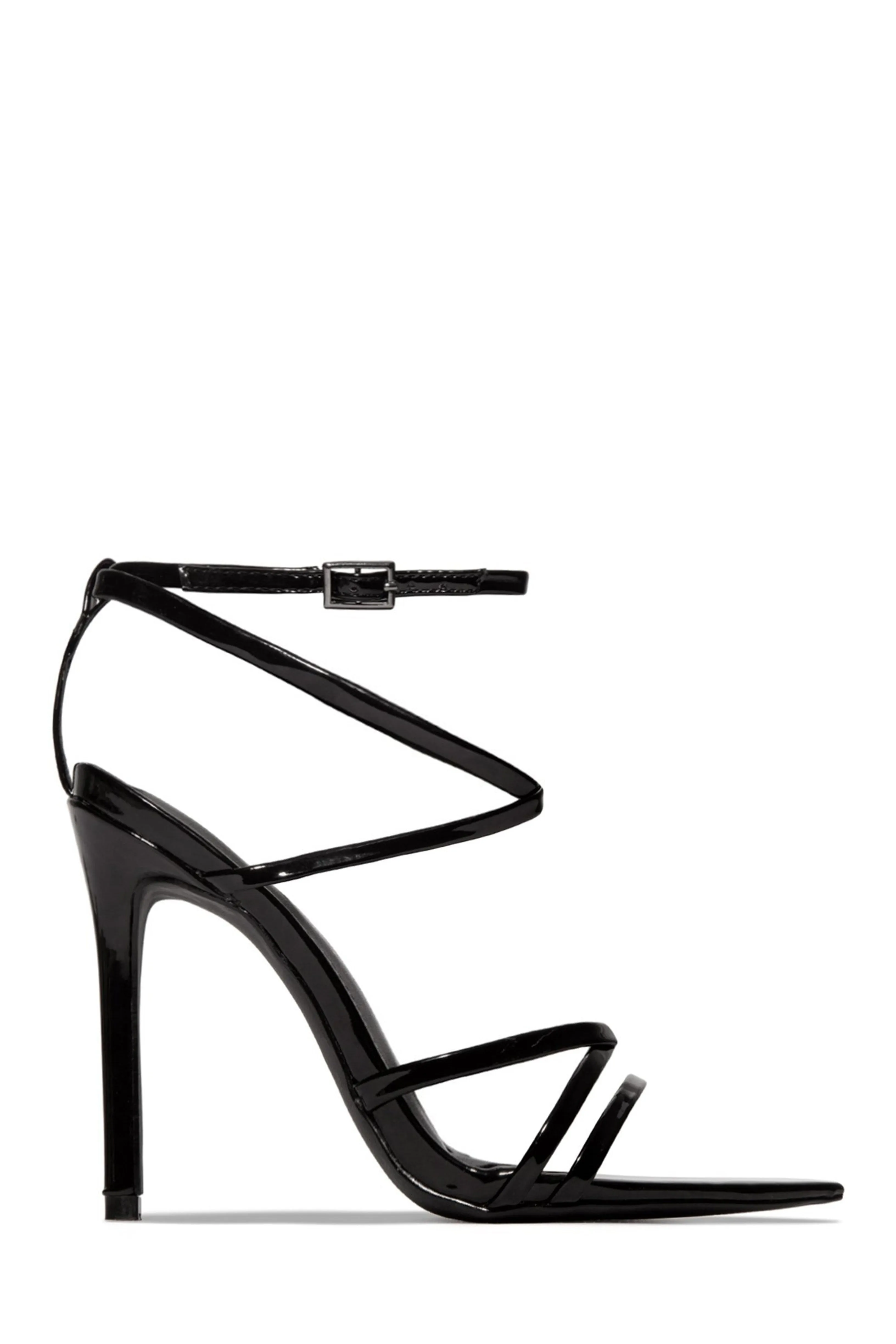 Polished Strappy High Heels - White