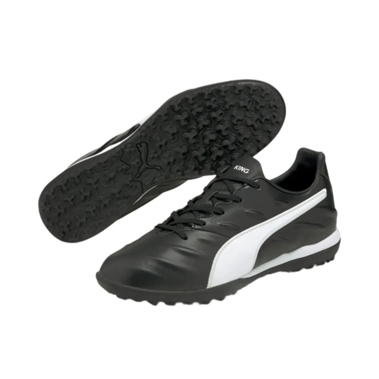 Puma King Pro 21 TT Turf Football Boots Black/White