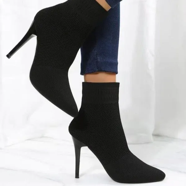 Purpdrank - Black Casual Patchwork Solid Color Pointed Out Door Shoes (Heel Height 3.94in)