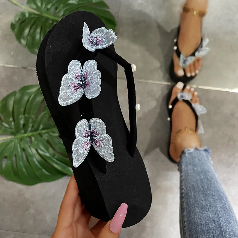 Purpdrank - Blue Fashion Casual Living Patchwork Butterfly Round Comfortable Shoes