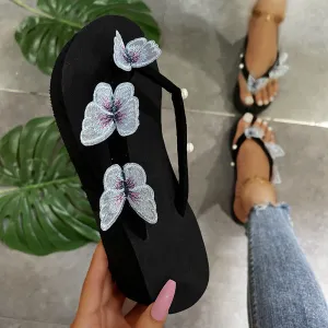 Purpdrank - Blue Fashion Casual Living Patchwork Butterfly Round Comfortable Shoes
