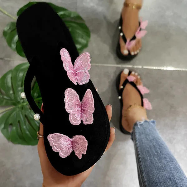 Purpdrank - Blue Fashion Casual Living Patchwork Butterfly Round Comfortable Shoes