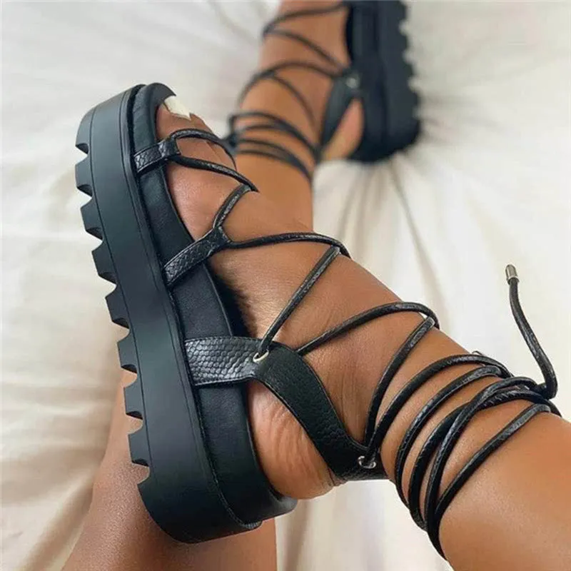 Purpdrank - Brown Fashion Casual Bandage Patchwork Solid Color Round Out Door Shoes
