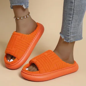 Purpdrank - Orange Fashion Casual Living Patchwork Solid Color Round Comfortable Shoes