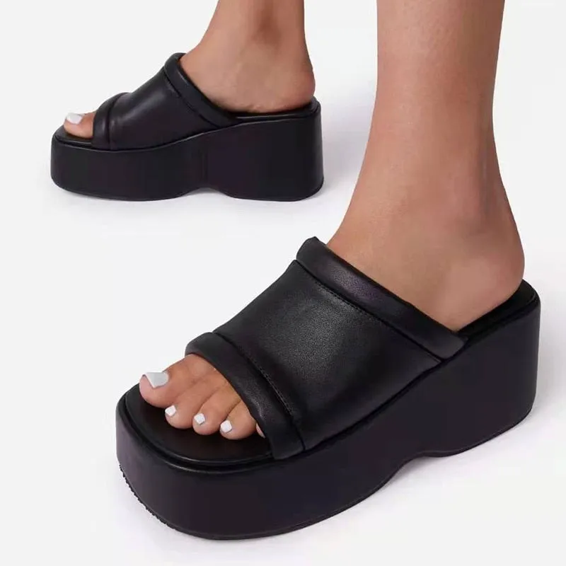 Purpdrank - Women Sandals 2023 New Platform Sandals With Wedge Shoes For Women Summer Sandals Heels Women Slippers Wedges Heel Zapatos Mujer