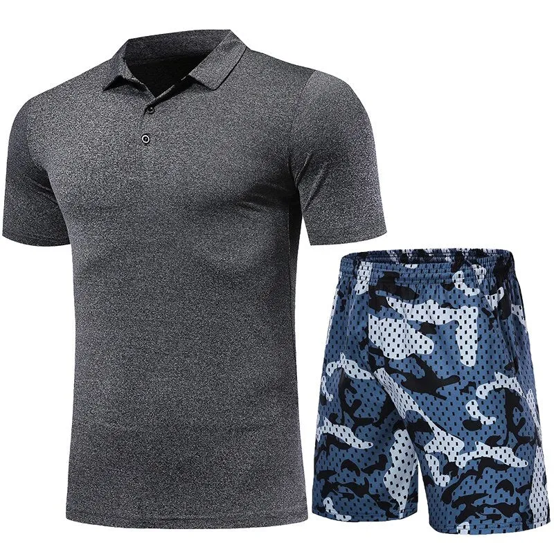Quick Dry Men's Sport Running Suits Basketball Soccer Training Tracksuits Jersey Summer Fitness Sportswear Gym Clothing Sets