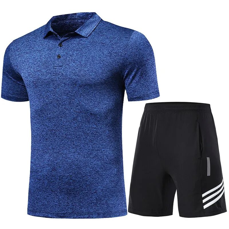 Quick Dry Men's Sport Running Suits Basketball Soccer Training Tracksuits Jersey Summer Fitness Sportswear Gym Clothing Sets