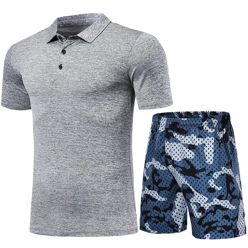Quick Dry Men's Sport Running Suits Basketball Soccer Training Tracksuits Jersey Summer Fitness Sportswear Gym Clothing Sets