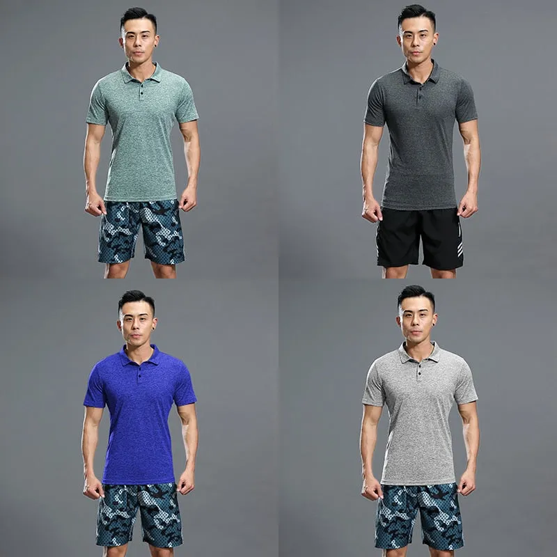 Quick Dry Men's Sport Running Suits Basketball Soccer Training Tracksuits Jersey Summer Fitness Sportswear Gym Clothing Sets