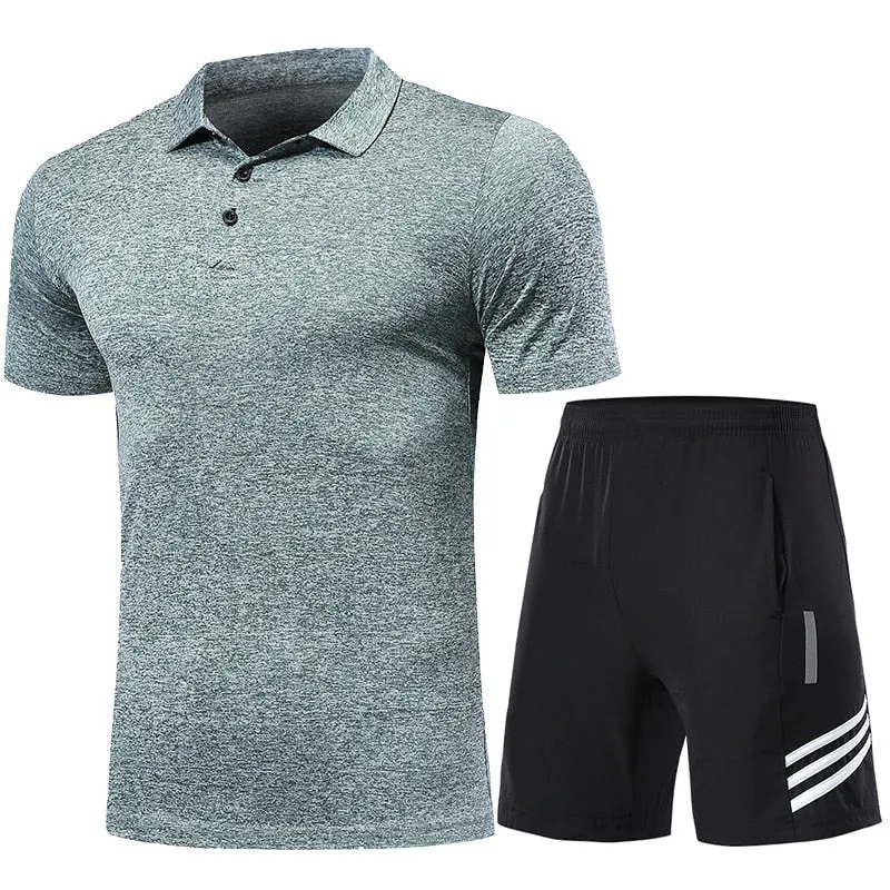 Quick Dry Men's Sport Running Suits Basketball Soccer Training Tracksuits Jersey Summer Fitness Sportswear Gym Clothing Sets