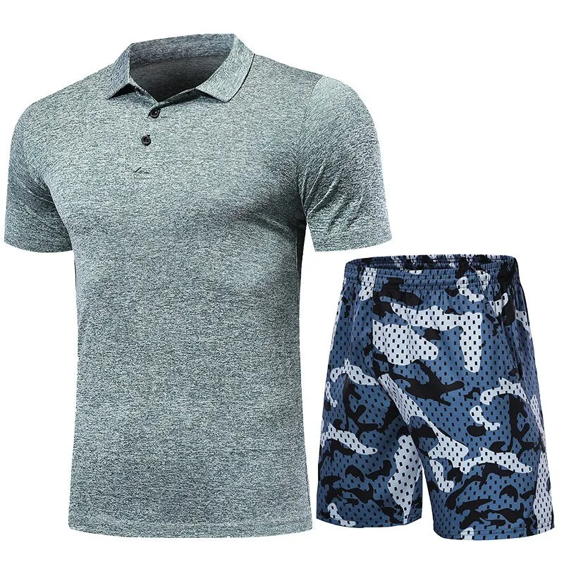 Quick Dry Men's Sport Running Suits Basketball Soccer Training Tracksuits Jersey Summer Fitness Sportswear Gym Clothing Sets