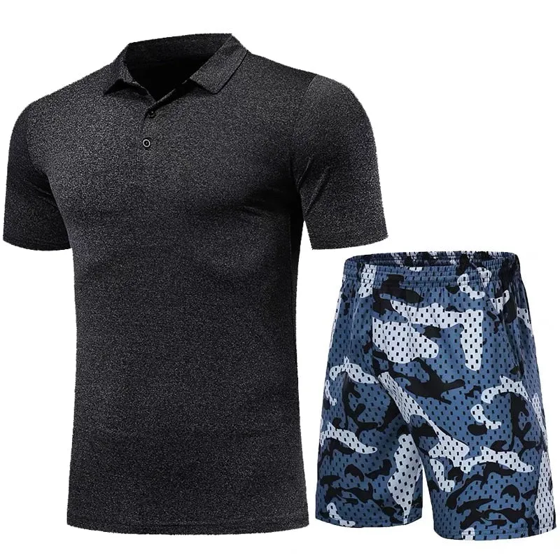 Quick Dry Men's Sport Running Suits Basketball Soccer Training Tracksuits Jersey Summer Fitness Sportswear Gym Clothing Sets