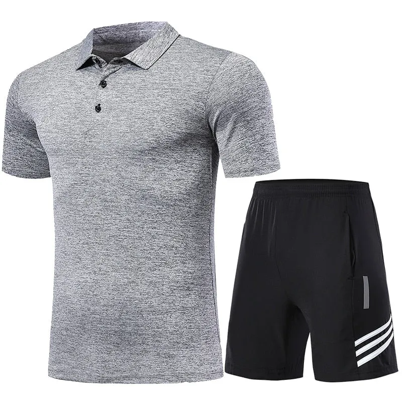 Quick Dry Men's Sport Running Suits Basketball Soccer Training Tracksuits Jersey Summer Fitness Sportswear Gym Clothing Sets