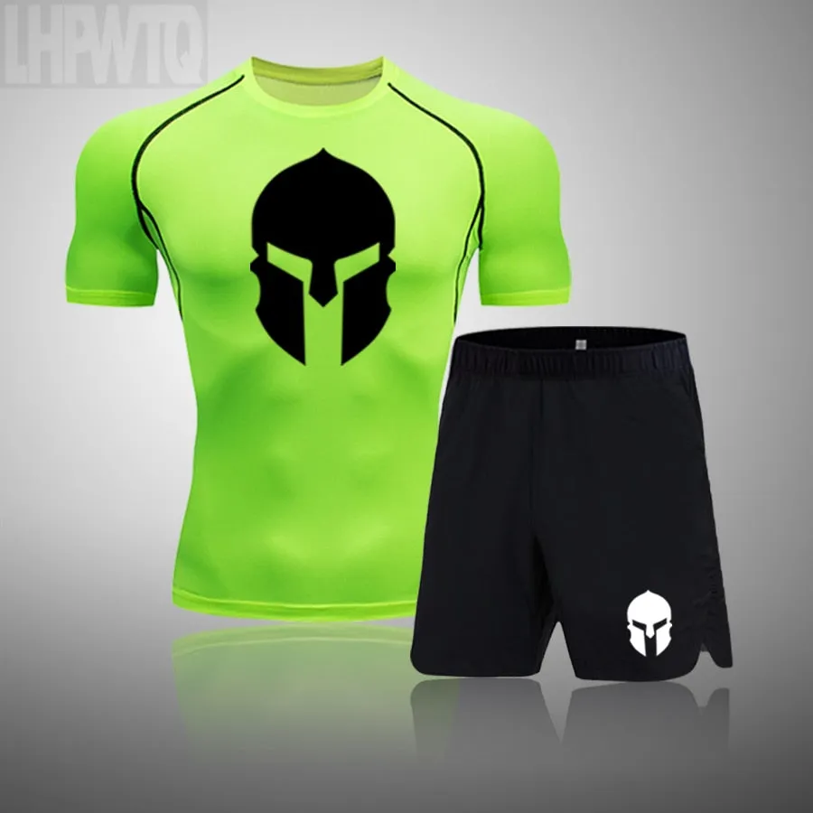 Rashguard Men's Sports Running T Shirt Men's Spartan Gym Fitness MMA Training Shirts Sportswear Top Soccer Jerseys